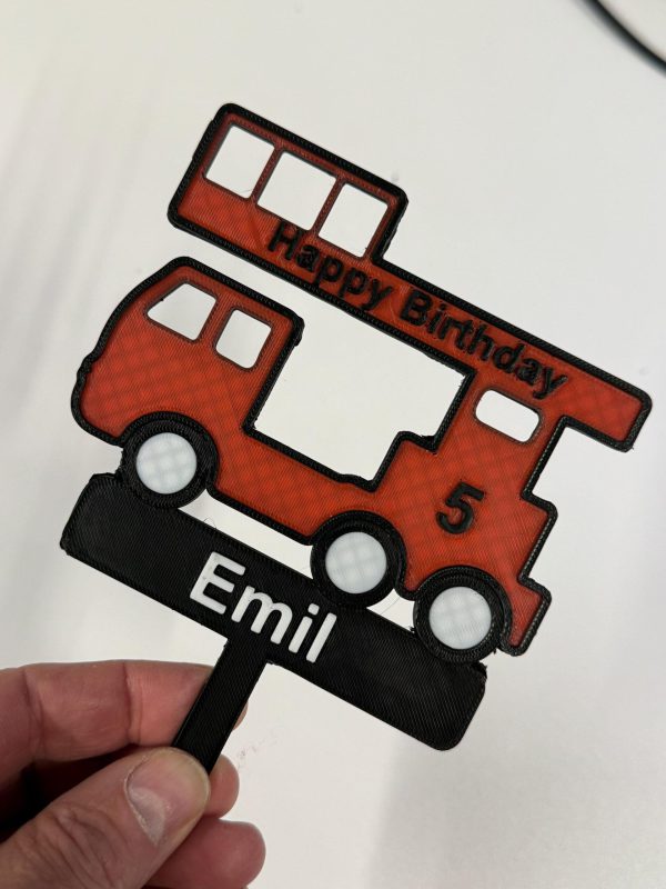 Torten Topper - Feuerwehr - Geburtstagstorte Schild für Torte - individualisierbar – Bild 3