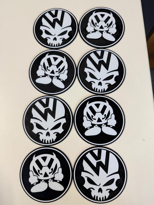 VW Skull Glasuntersetzer-Set (5 Stk. + Halter) Totenkopf - Volkswagen – Bild 4