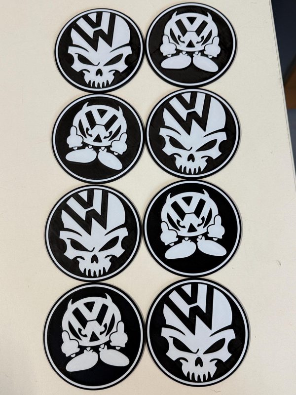 VW Skull Glasuntersetzer-Set (5 Stk. + Halter) Totenkopf - Volkswagen – Bild 5